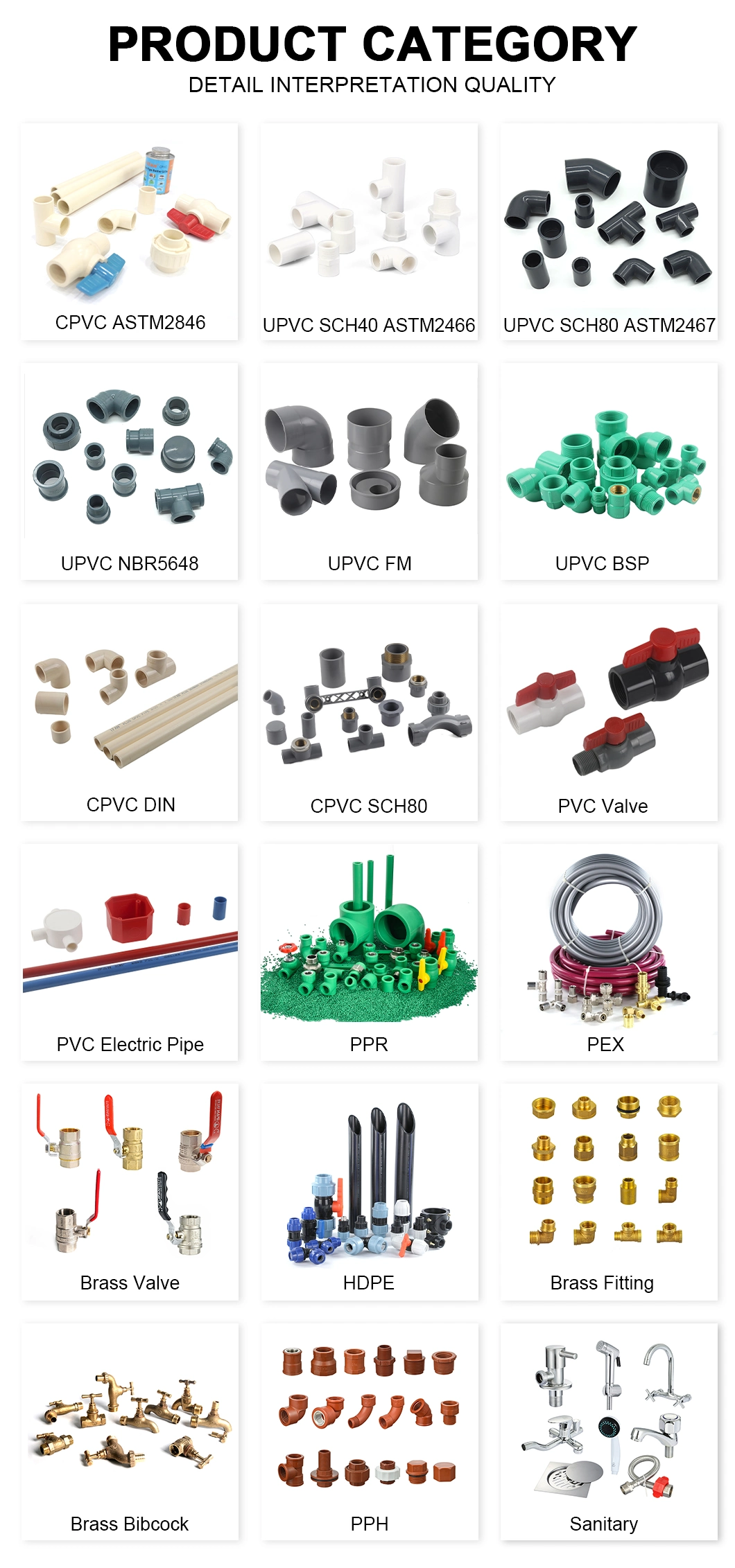 Ifanplus Factory 90 Degree Elbow Sch80 ASTM2467 Types of PVC Elbow PVC Pipe Fittings